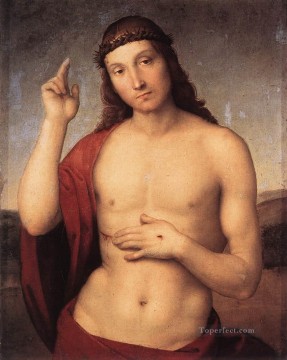 Rafael Painting - La Bendición Cristo maestro renacentista Rafael